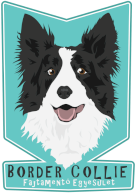 A border collie fajtametés logója.